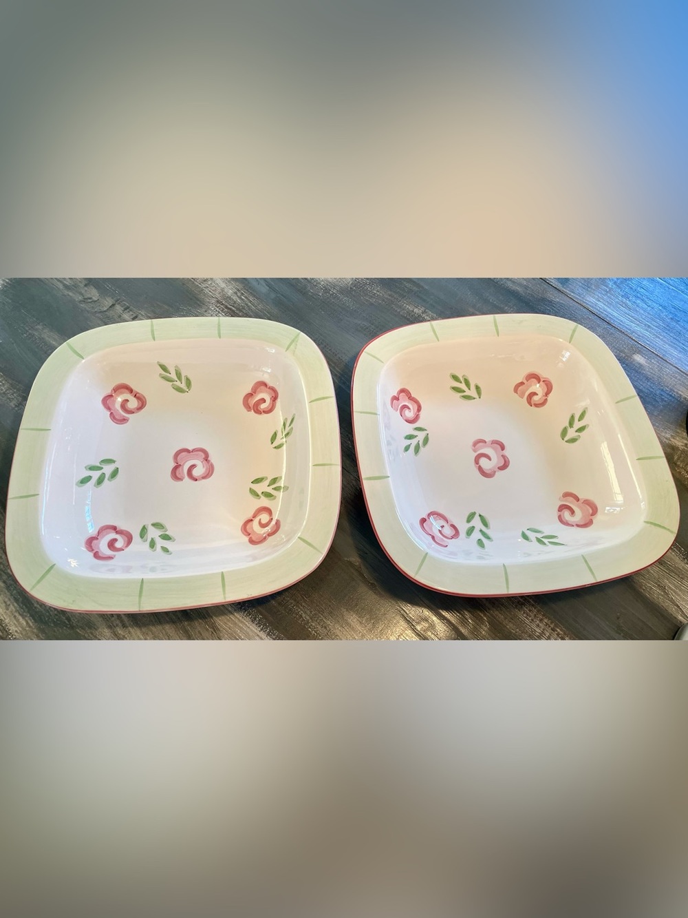 Bella Ceramica Pastis Hand-Painted Serving Bowls/Platters – Set of 2